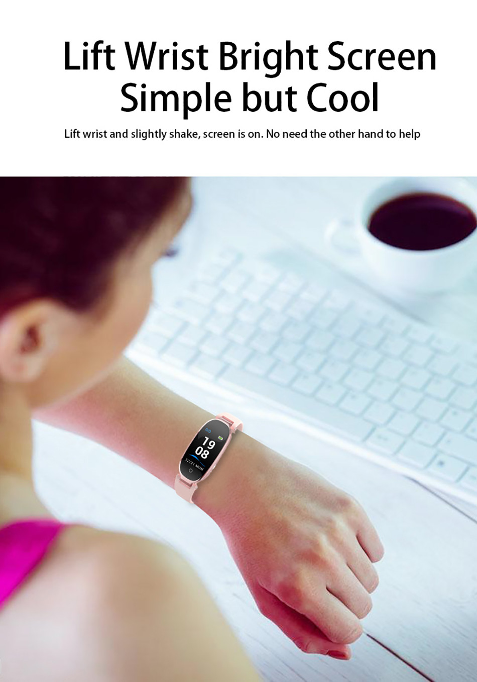 IP67 Heart Rate Health Bracelet , CE ROHS FC Fitness Band With Ecg