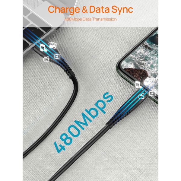 Apple PVC USB Lightning Charging Cable PD 2.4A MFI Certified