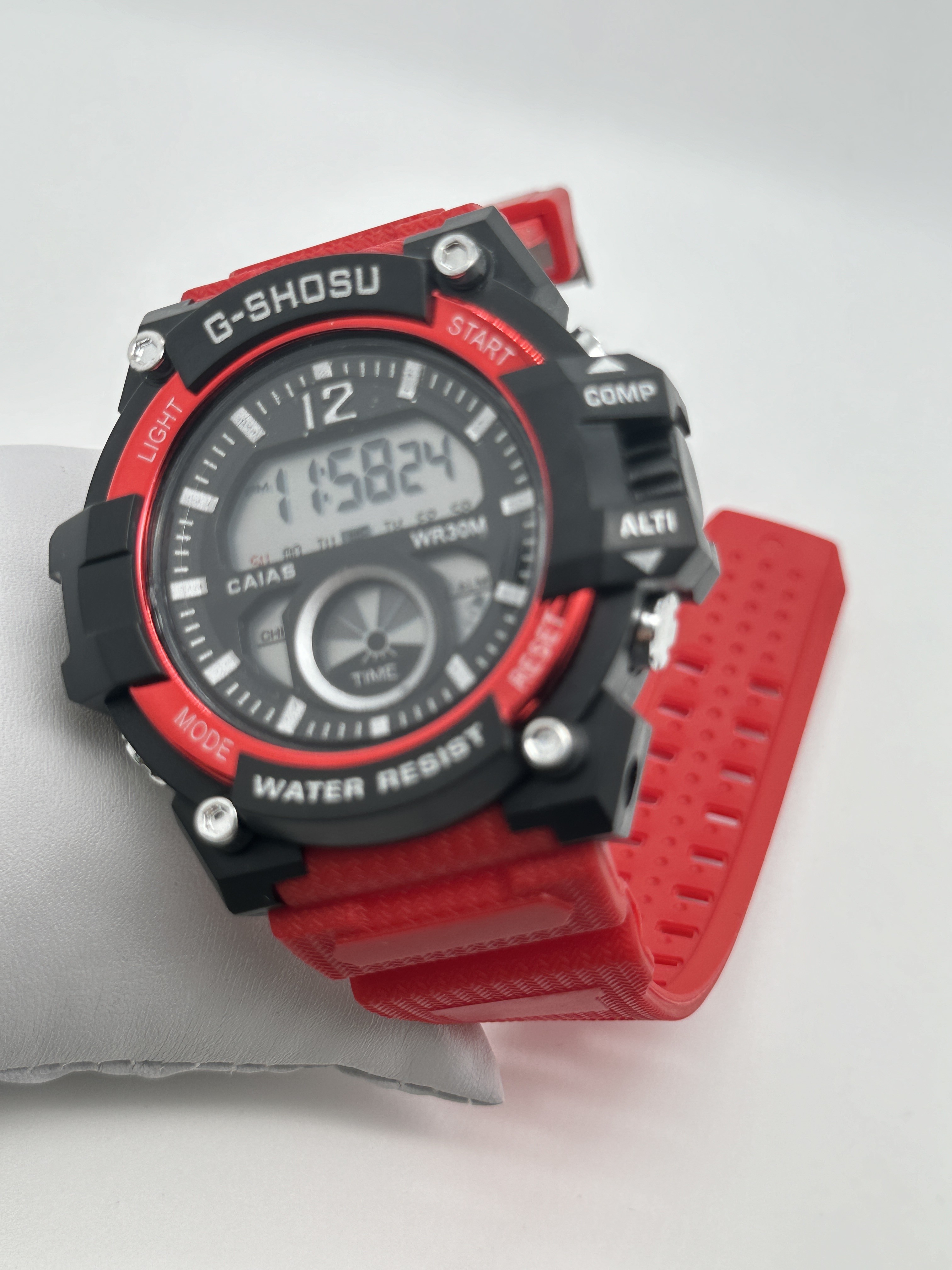 Battery Powered Digital Sport Watch With Silicone Strap 3ATM Waterproof