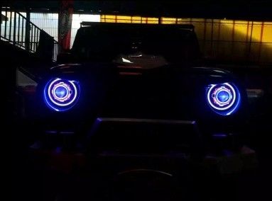 Jeep Wrangler HeadLights LED 7" HeadLamp Head Lights 7" COB angel eye headlight round hid halo head light for JK