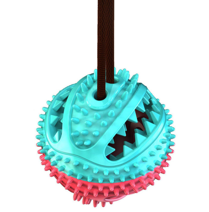 Chewy Dispensing Proof Dog Puzzle Training Ball On Rope For Dogs Puppies
