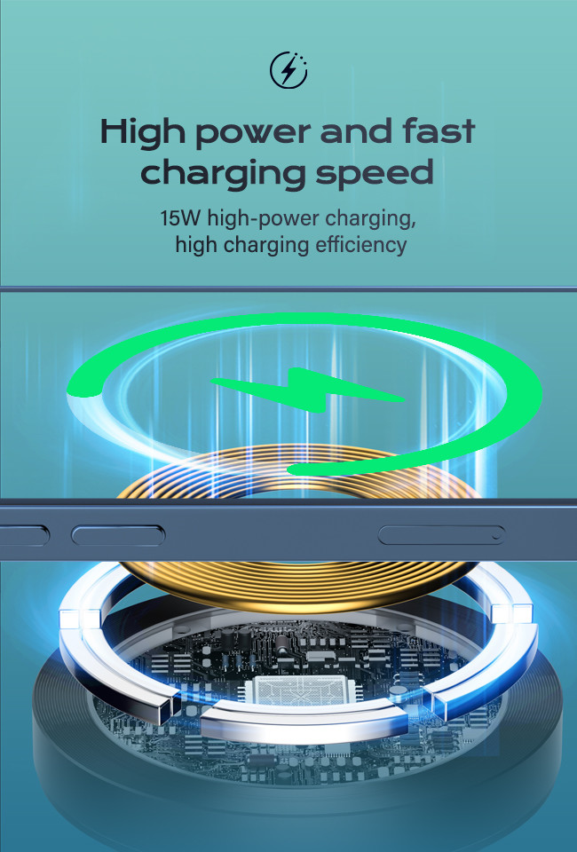 Aluminium Alloy Texture 15w Wireless Charger For Car Phone Holder With Hidden Light Off Function