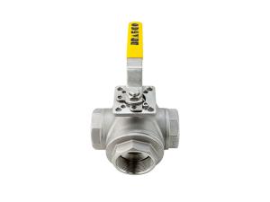 China DN65 3 Way Stainless Steel Ball Valve , SS316 Reduced Port Ball Valve factory