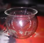 Caviar sea food cooler glass server with high quality glass material and logo