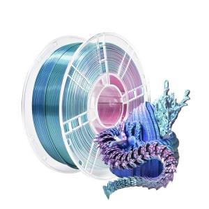 China Tri Color PLA Filament For 3D Printer Silk Red Blue Cyan 3d Printing Filament factory