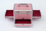 Lockable Aluminium Cosmetic Case Pink Fireproof Panel 240 * 220 * 260mm