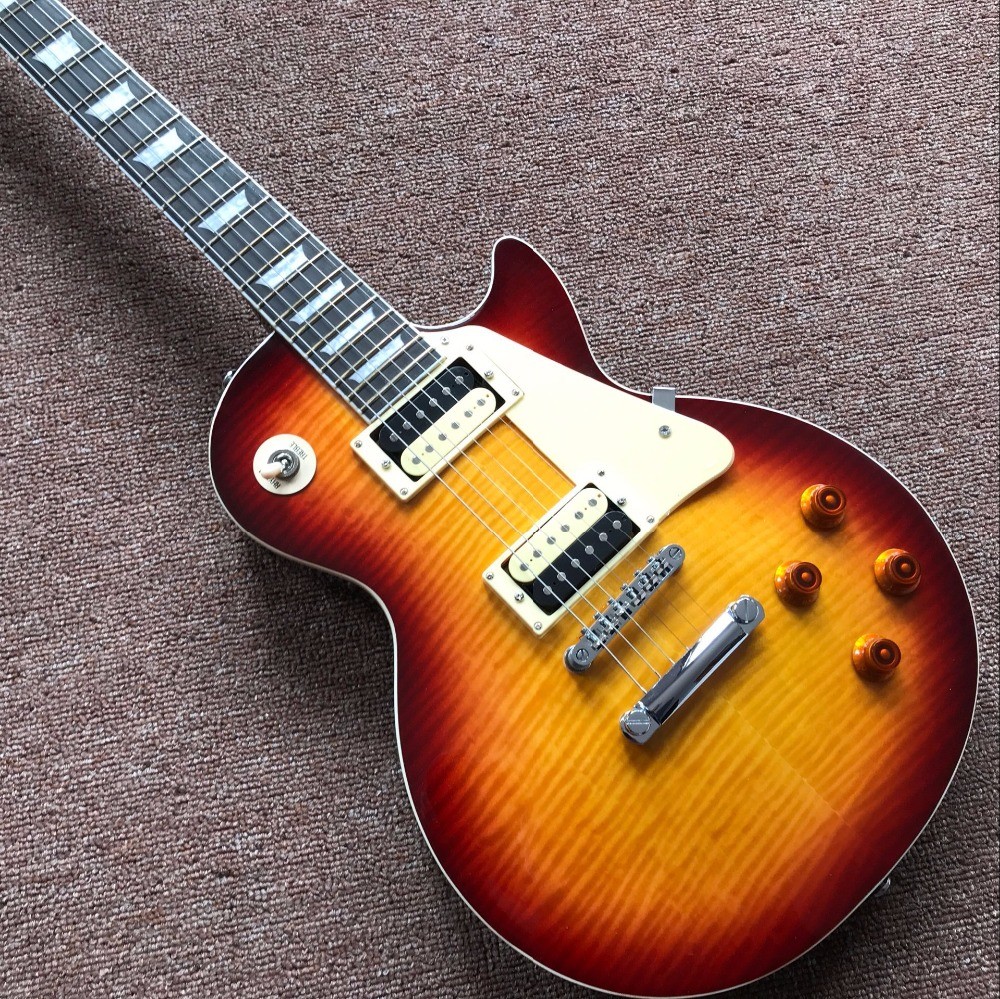 New standard LP Ebony fingerboard electric guitar, Flame Maple Top, musical instruments