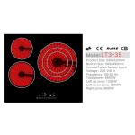 CB Multi Protection 6600w 3 Burner Ceramic Cooktop