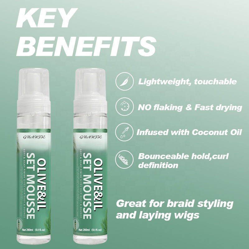 Olive Oil Foam Wrap Lotion Hair Curling Mousse For Strong Hold And Conditioning Benefits