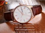 Brand high quality Men's analog watch with stainless steel case and pu leather