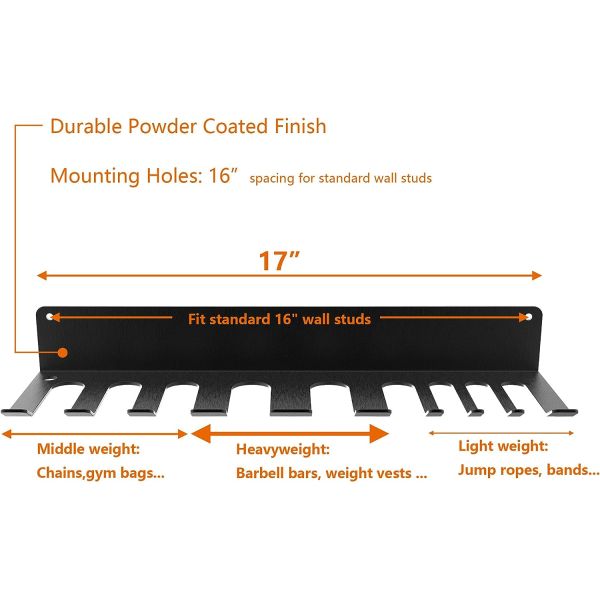 ISO9001 Rohs CE Resistance Bands Rack Wall Mount for Home Gym Equipment Storage