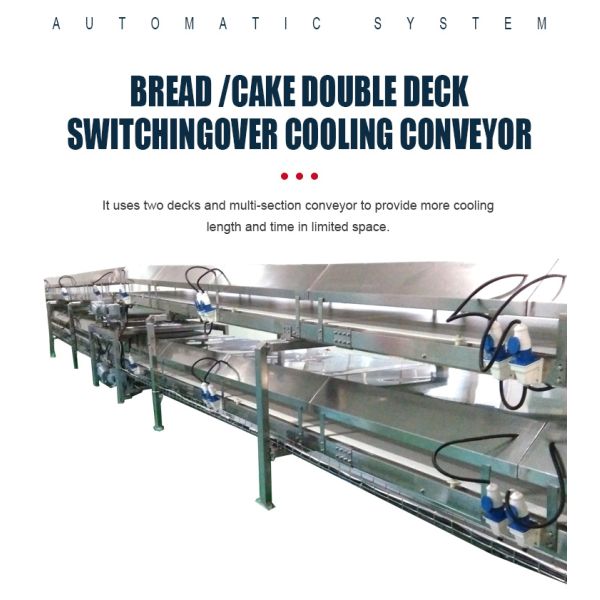 Bread Cake Double Deck Switchingover Automatic Conveyor System Cooling Conveyor For Sale