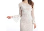 Ivory Embroidery Mermaid Wedding Bridesmaid Dresses Backless For Woman
