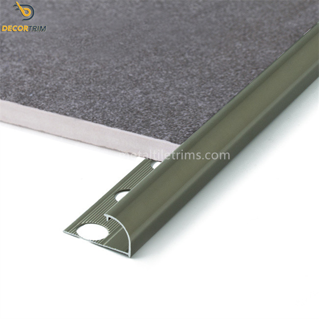 Polish Bronze Quarter Round Metal Tile Trim 7/16'' For Decoration