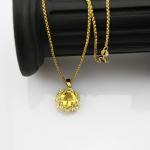 18k Yellow Gold Plated 925 Silver 8mm Round Champagne Citrine CZ Flower Style
