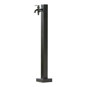China Black Garden Yard Bibcock Water Taps Stainless Steel Standpipe Sqaure Watering Post 93cm Height factory