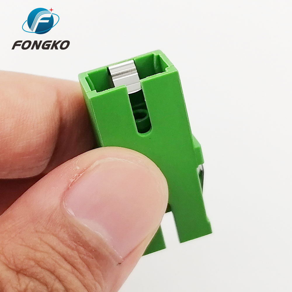 Custom Green Simplex Fiber Optic Adapter Singlemode Sc Apc To Sc Apc