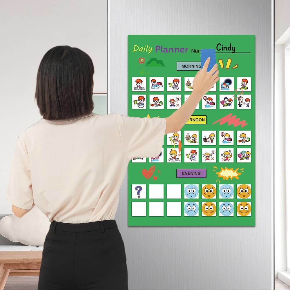 Removable Dry Erase Sticky Daily Behaviour Reward Chart With Stickers Printable