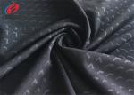 Embossed Weft Knitted Polyester Spandex Fabric , Black Colour Sports Lycra