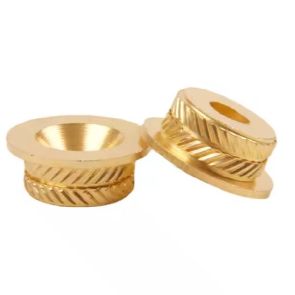 Flat Round Brass Knurled Thumb Nuts Grooved Female Threaded Fitting