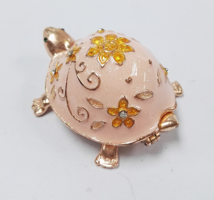 Turtle trinket jewelry box petwer metal jewelry box enamel decoration gifts box