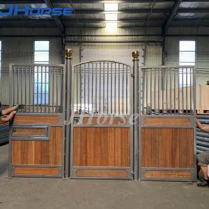 China Steel Frame Bamboo Horse Stall Gates , Custom Prefab Horse Stables factory