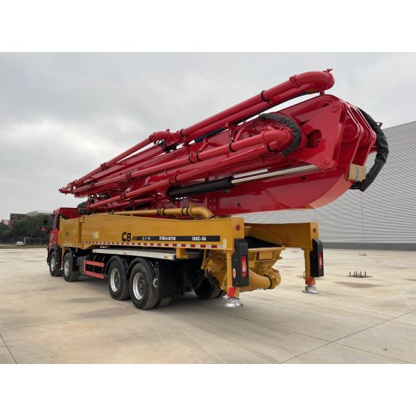 Sany 56M Concrete Pump Truck with 5-Section Z-Type Boom and 180 m³/h Output on Volvo Chassis