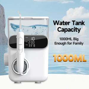 China Oral Irrigator 1000ml UV Disinfection Dental Washing Machine Display Screen Cordless Water Flosser with Toothbrush factory