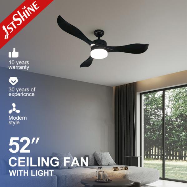 Energy Saving 1stshine Black ABS Blades Ceiling Fans with LED Lights and Remote