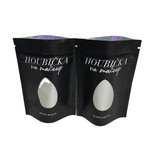 China Gravure Printing Custom Stand Up Pouch Holographic Foil Beauty Sponge Packaging factory