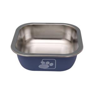 China Pet Stainless Steel Dog Bowl Tableware Anti-Tip Double-Layer Stainless Steel Cat Drinking Bowl factory