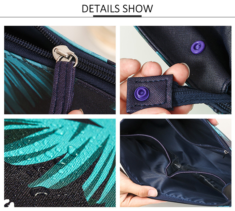 Zipper Women Canvas Travel Toiletry Organizer Bag