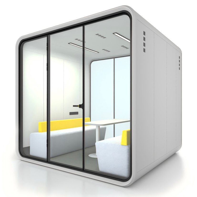 Steel Structure Acoustic Office Pod Anti Interference Movable Study Pods White