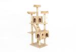 Multi - Layer Cat Climbing Frame Luxury Beige / Grey Color For 4-5 Cats
