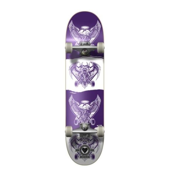 The Heart Supply Bam Margera Dark Light Purple / White Complete Skateboard - 7