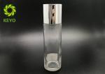 4OZ Clear Round Glass Toner Bottle With Silver Cap For Essential Oil