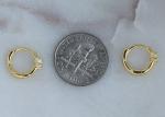 Dia 10mm Gold Opal Huggie Earrings 1.5mm Width For Anniversary
