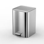 18L Stainless Steel Soft Close Square Pedal Trash Bin for Living Room and Office