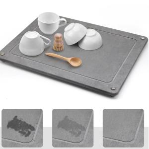 China Table Decoration Accessories Type Mats Pads Ultra Absorbent Diatom Stone Dish Dry Mat factory