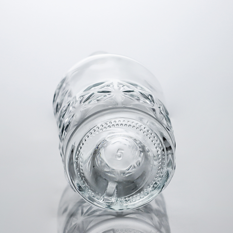 Special Bottom Embossed Glass Liquor Bottle for Rum Gin Vodka Clear or Customized