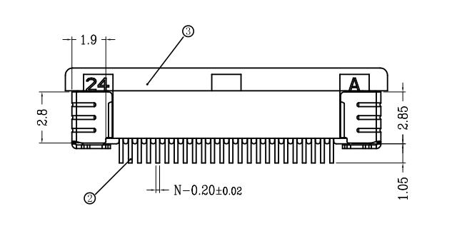 Brass Terminal LCP Lock FPC Patch Connector 0.5mm Spacing