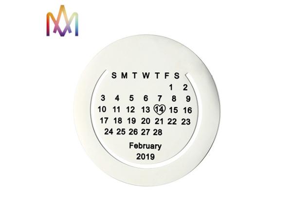 China 45mm Calendar Name Bookmarks Engraved Charm Tags factory