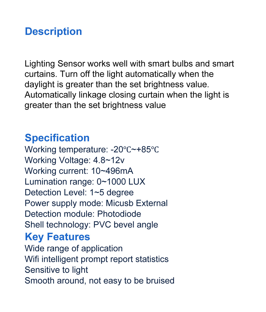Wi-Fi Smart Luminance Sensor(SS-LS01)
