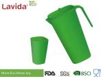 Square Shape Large Capacity Bamboo Water Jug Plastic Pitcher Phthalate Free With