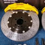 Cross-Drilled Rotors Style Brake Calipers for Improved Heat Dissipation