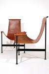 Mid Century Leather Sling Lounge Chair / Modern Contemporary Lounge Chair