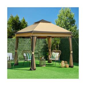 China Powder Coated 3.3x3.3M Outdoor Gazebo Tent Pop Up with 4 Mesh Sidewalls Waterproof factory