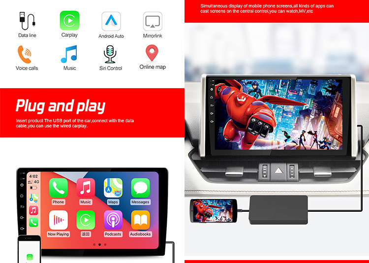 Automotive Electronic Accessories Carplay Dongle Plug And Play Auto Connect After First Pairing
