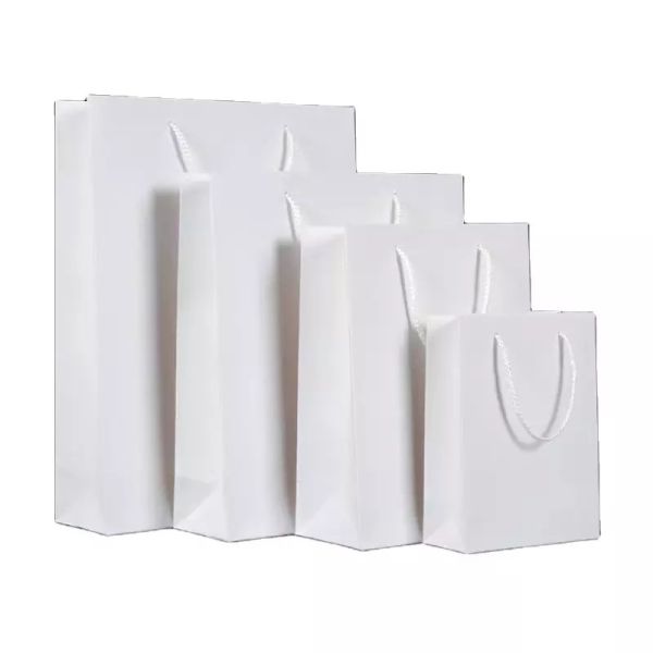 China 350g Grocery Printed Paper Carrier Bags Kraft Brown White Paper Gift Bags factory