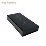 Black Paper Cardboard Gift Packaging Box Glossy Lamination Lid And Base Gift Box